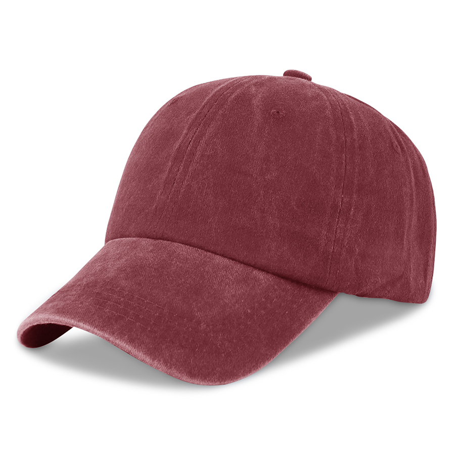 Stock Washed Cotton 6-Panel Baseball Cap w/ D-Ring Metal 8