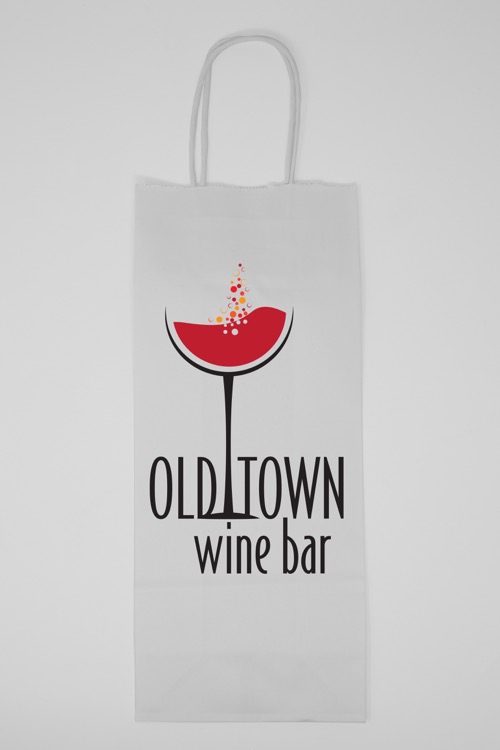 Full Color 1-Sided White Handle Shopper Bag (5.5" X 13" X 3.25")