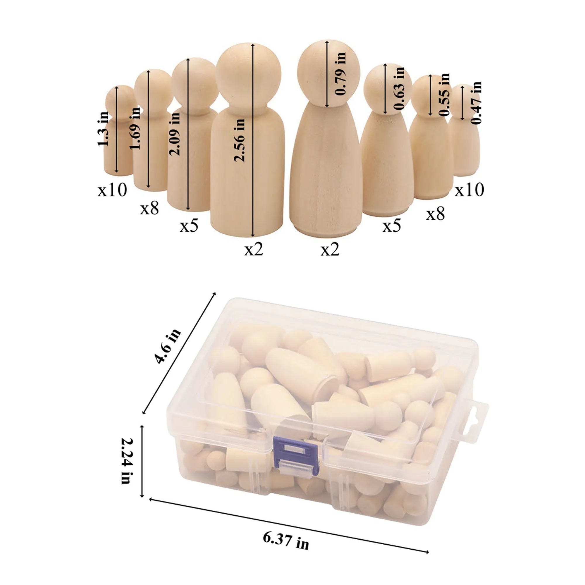 DIY Boxed Wooden Figure Children's Painted Toys 2