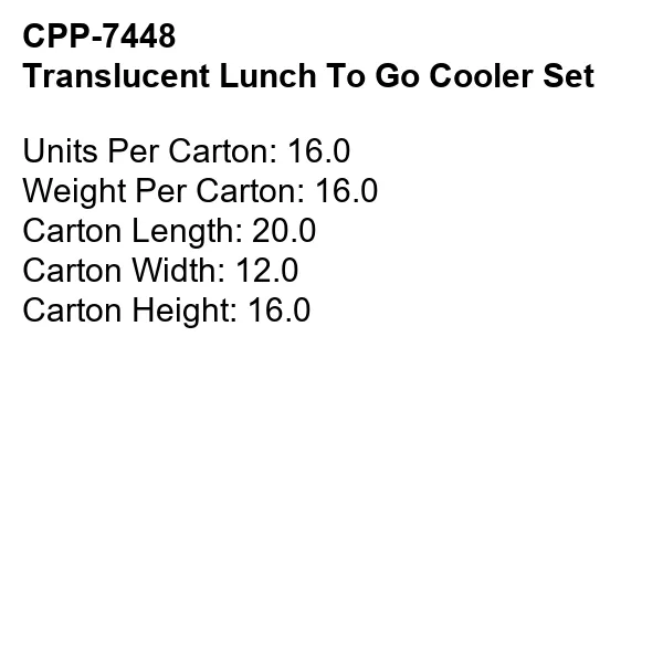 Translucent Lunch To Go Cooler Set 12