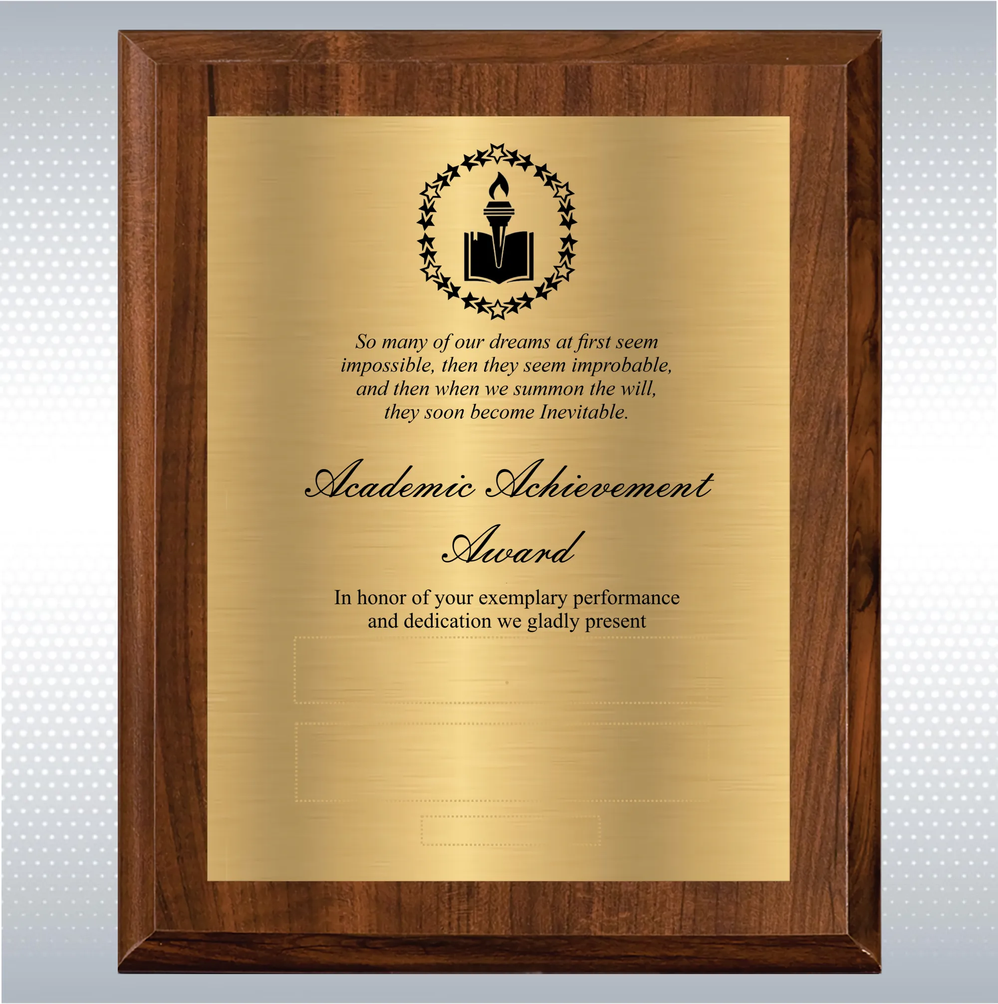 Cherry Finish Academic Achievement Plaque Gift Award 4
