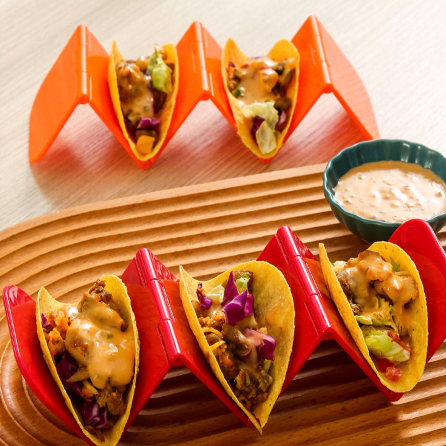 Colorful ABS Taco Pancake Racks With Easy-Access Handles 5