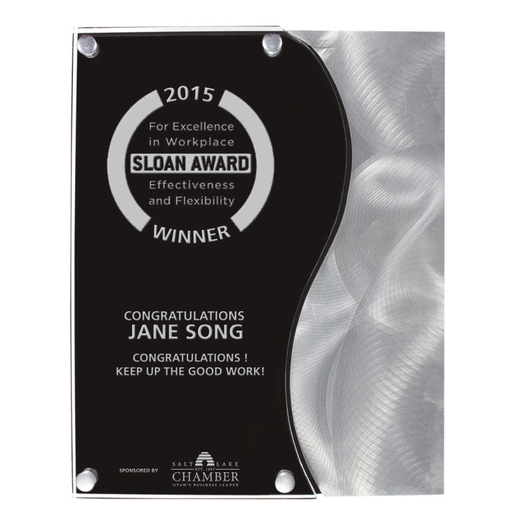 Vantage Plaque w/Curved Accent - Laser Engraved - (8" x 10") 7