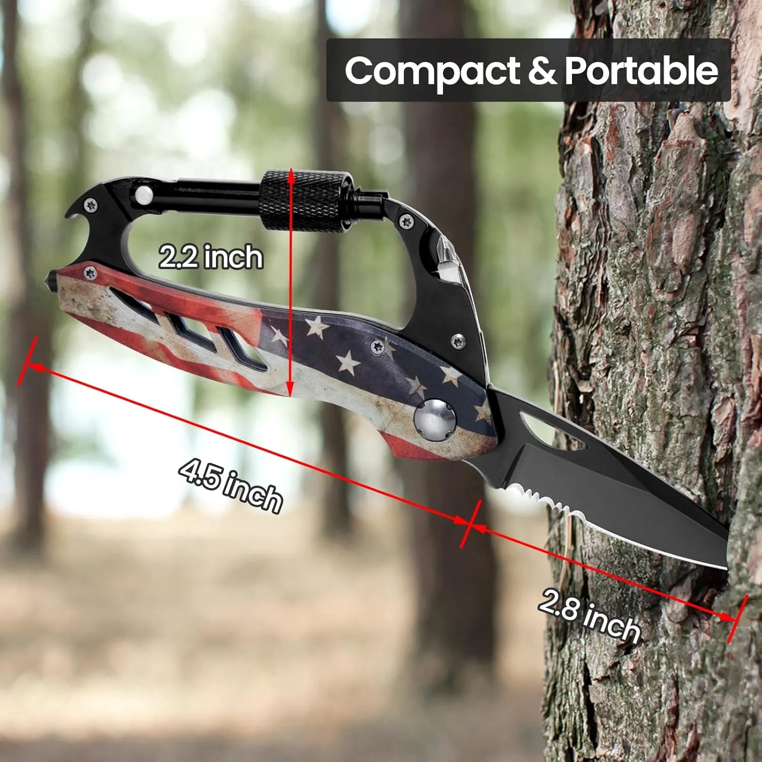 Multitool Carabiner With Folding Pocket Knife 3