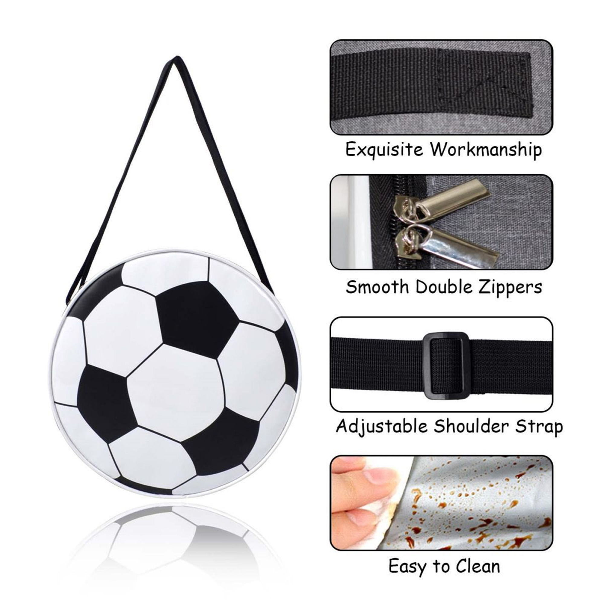 Football Insulated Thermal Cooling Lunch Shoulder Bag 1