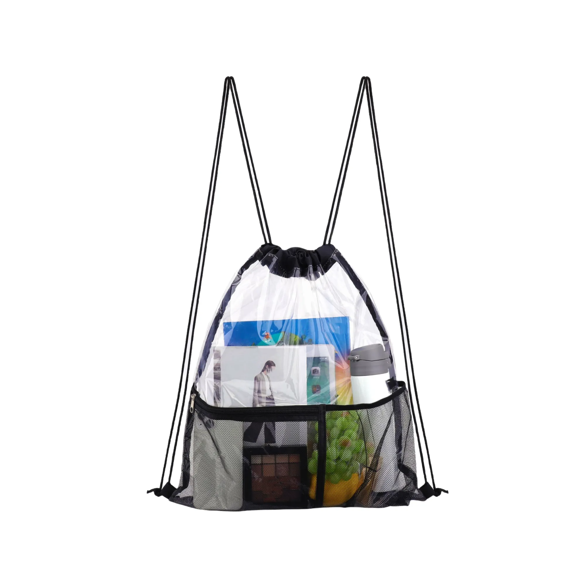 Clear Waterproof Stadium Drawstring Backpack 4