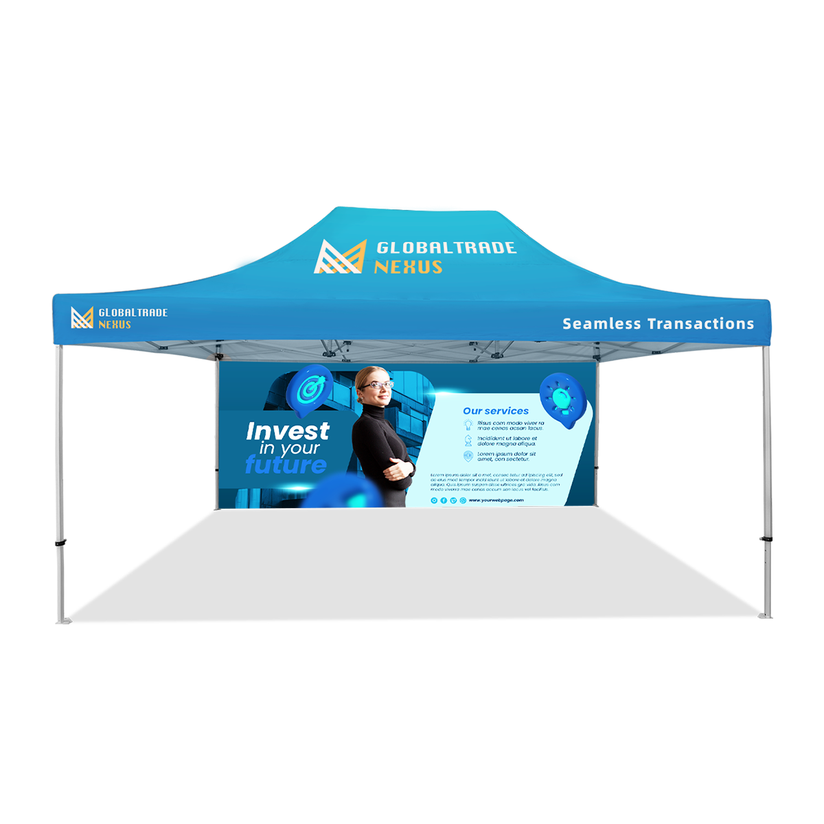 10'x20' Standard Hex Aluminum Frame Tent Kit w/Rear Wall 1