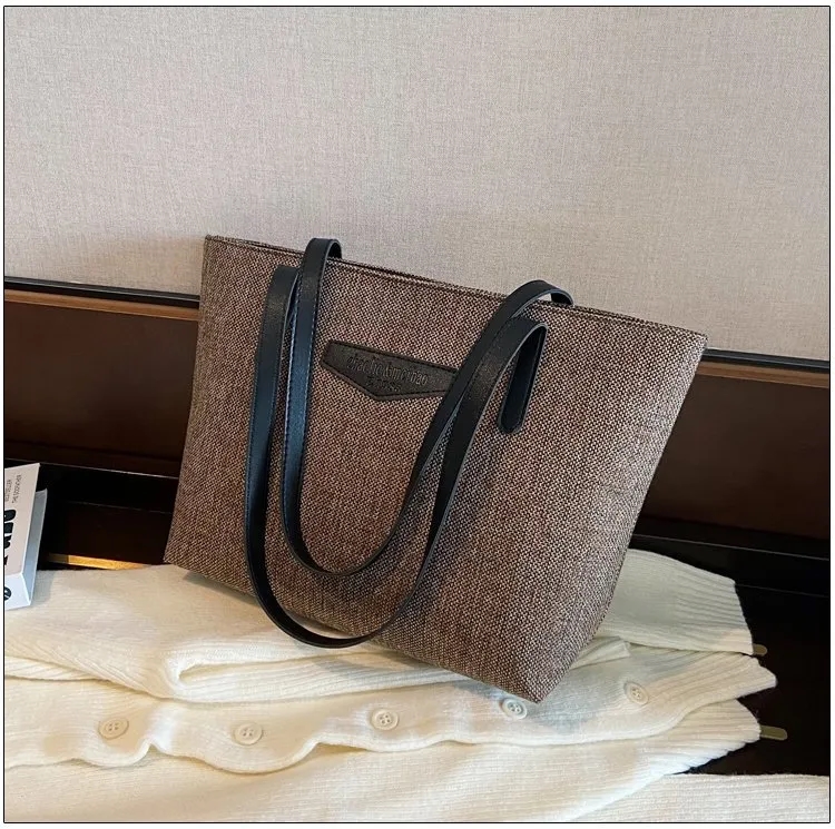 Casual all-in-one cotton and linen large capacity tote handb 2