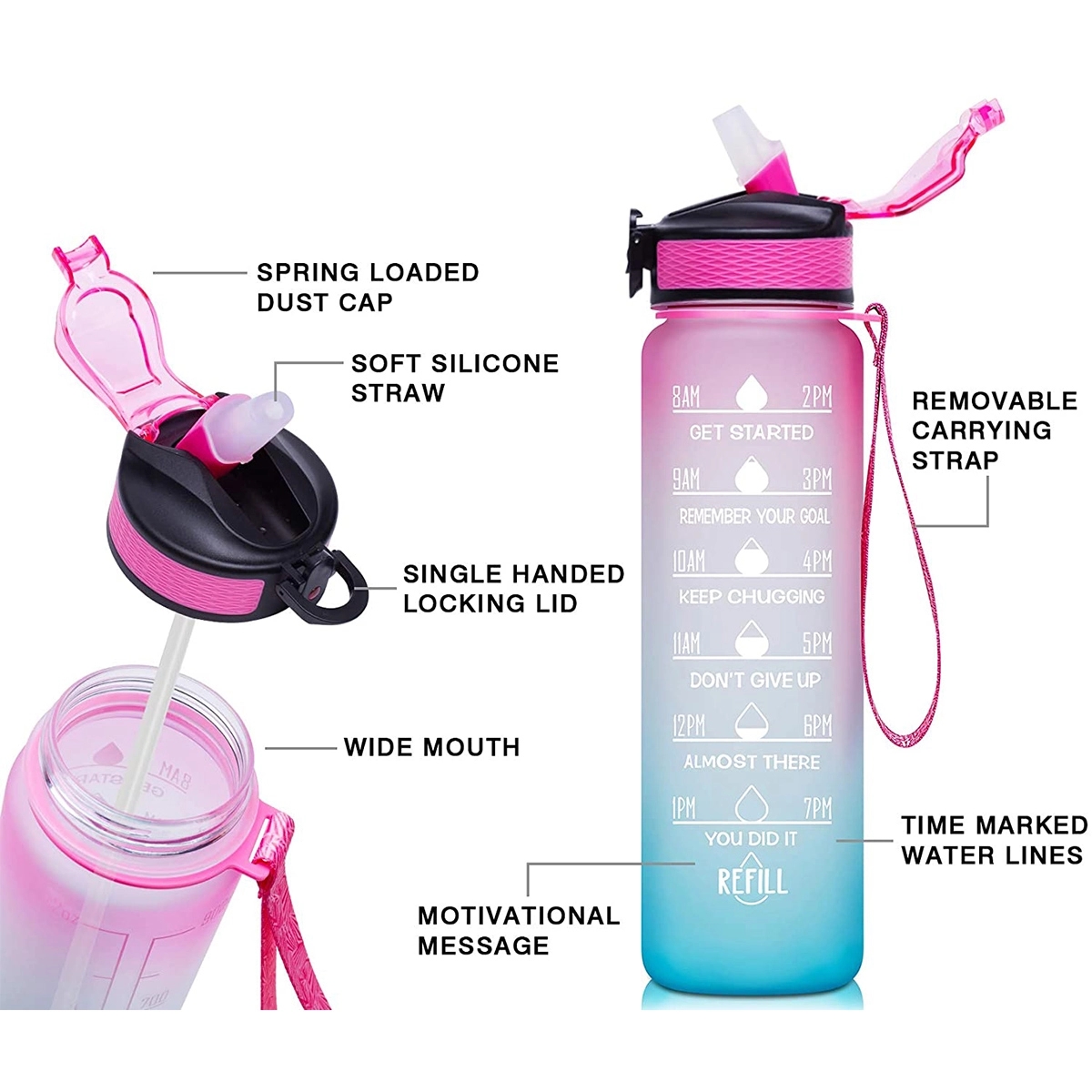32Oz Leakproof Bpa Free Drinking Water Bottle 3