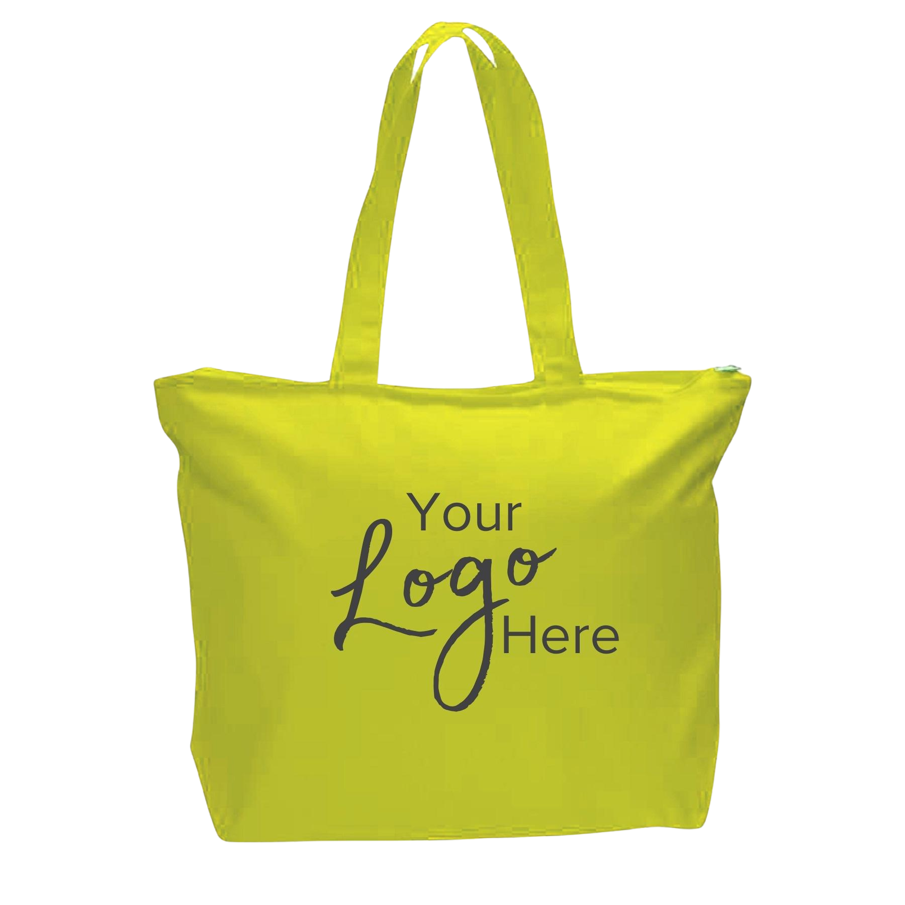 Canvas Zipper Tote Bag 20" W x 15" H with 5" Gusset, custom tote bag with logo imprint 18