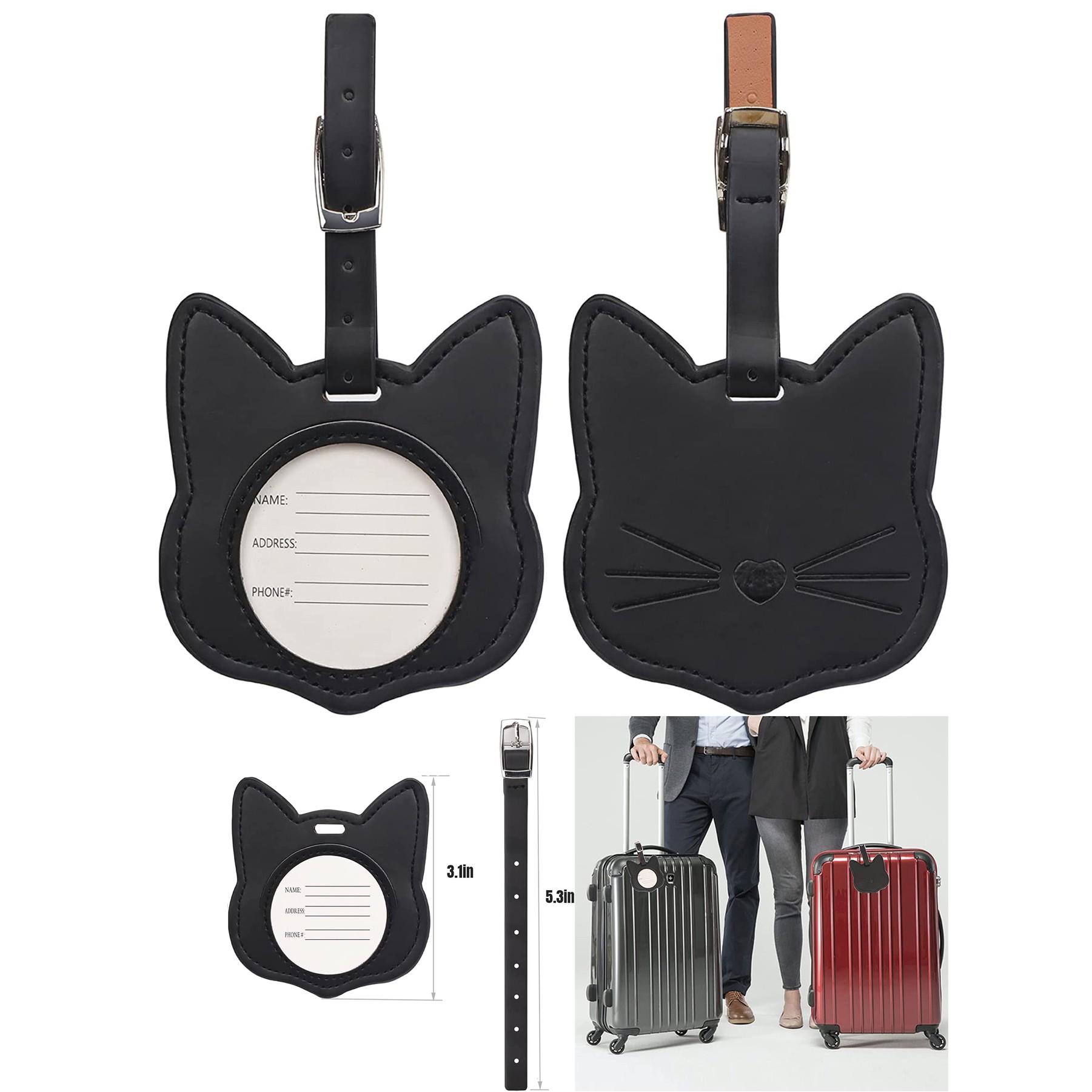 Premium PU Leahter Cat Luggage Tag 4