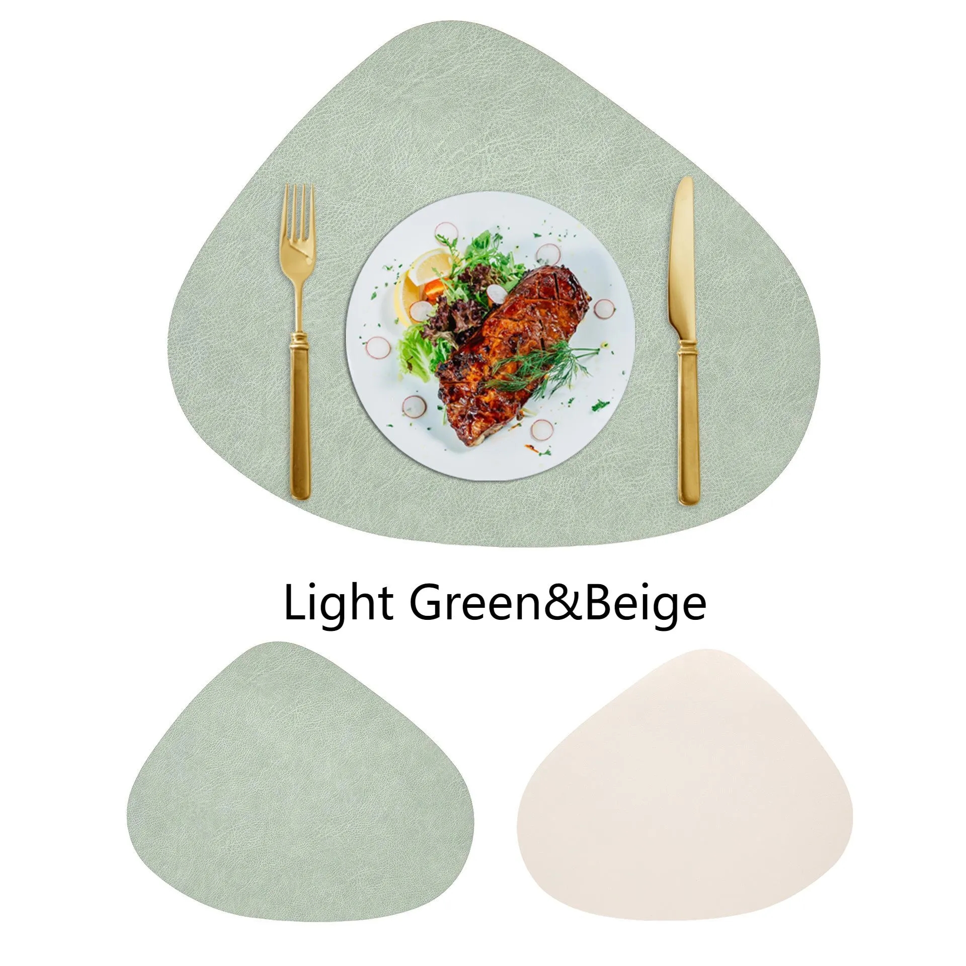 Water Droplet Shaped Leather Coaster Table Tableware Mat 10