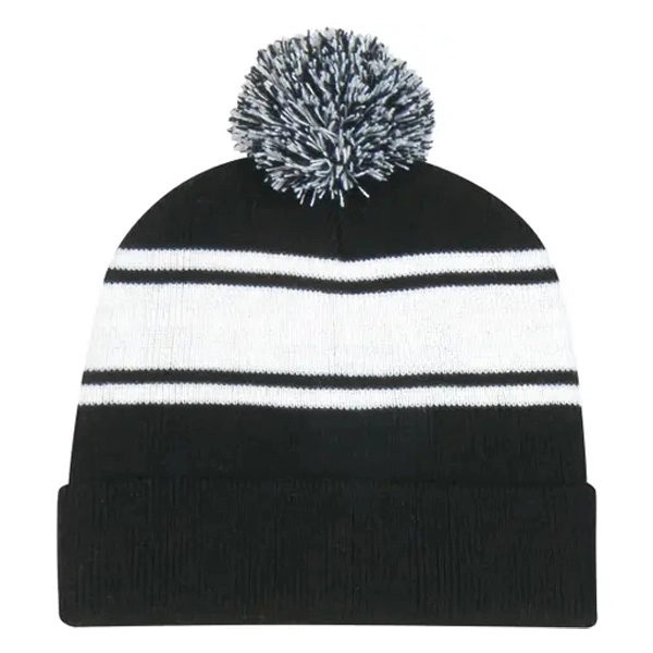Knit Beanie with Pom Ball 2