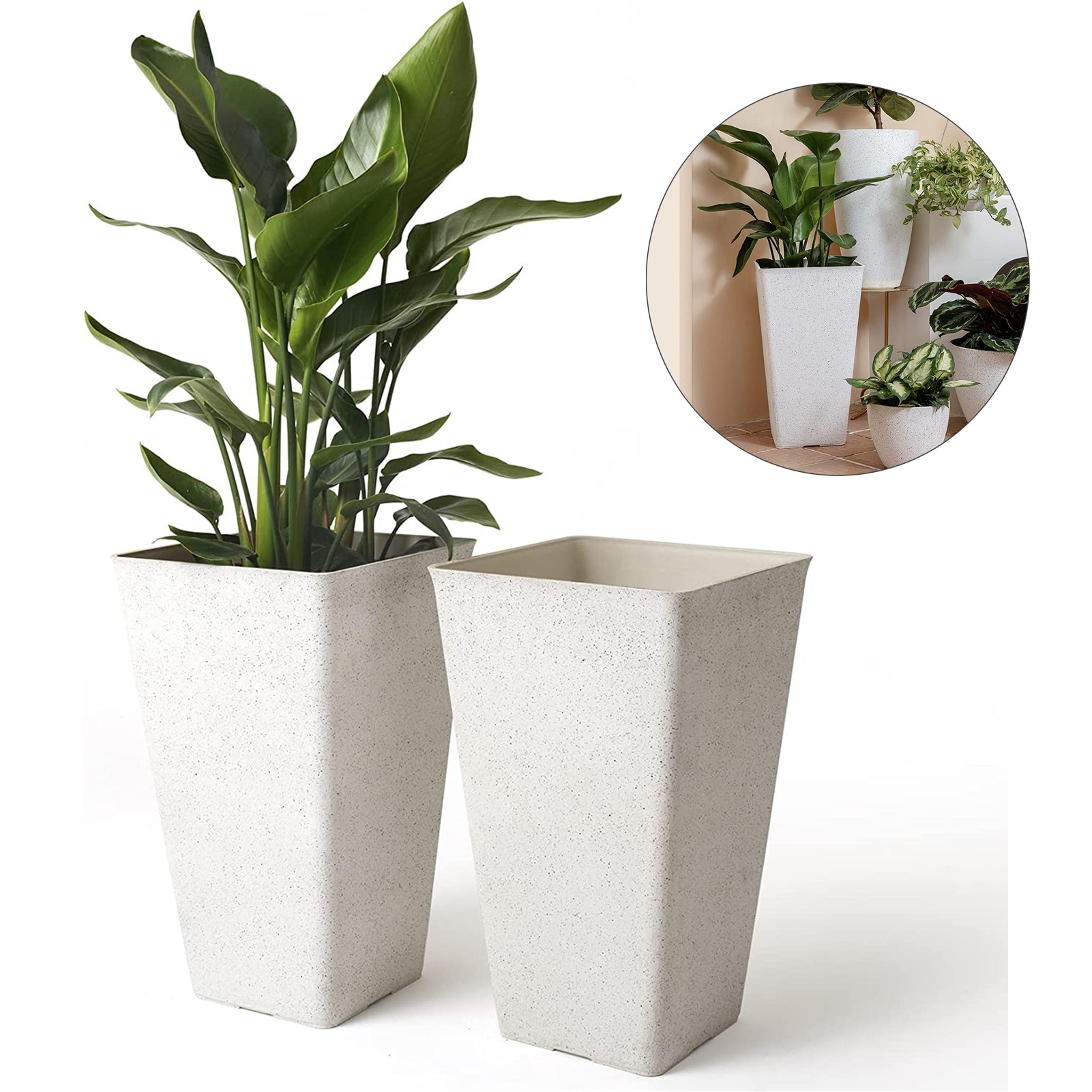 20 Inch Indoor Square Plant Tree Planter 2