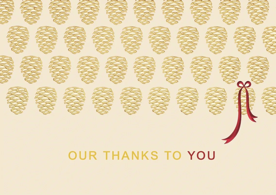 Golden Thanks Holiday Cards 1