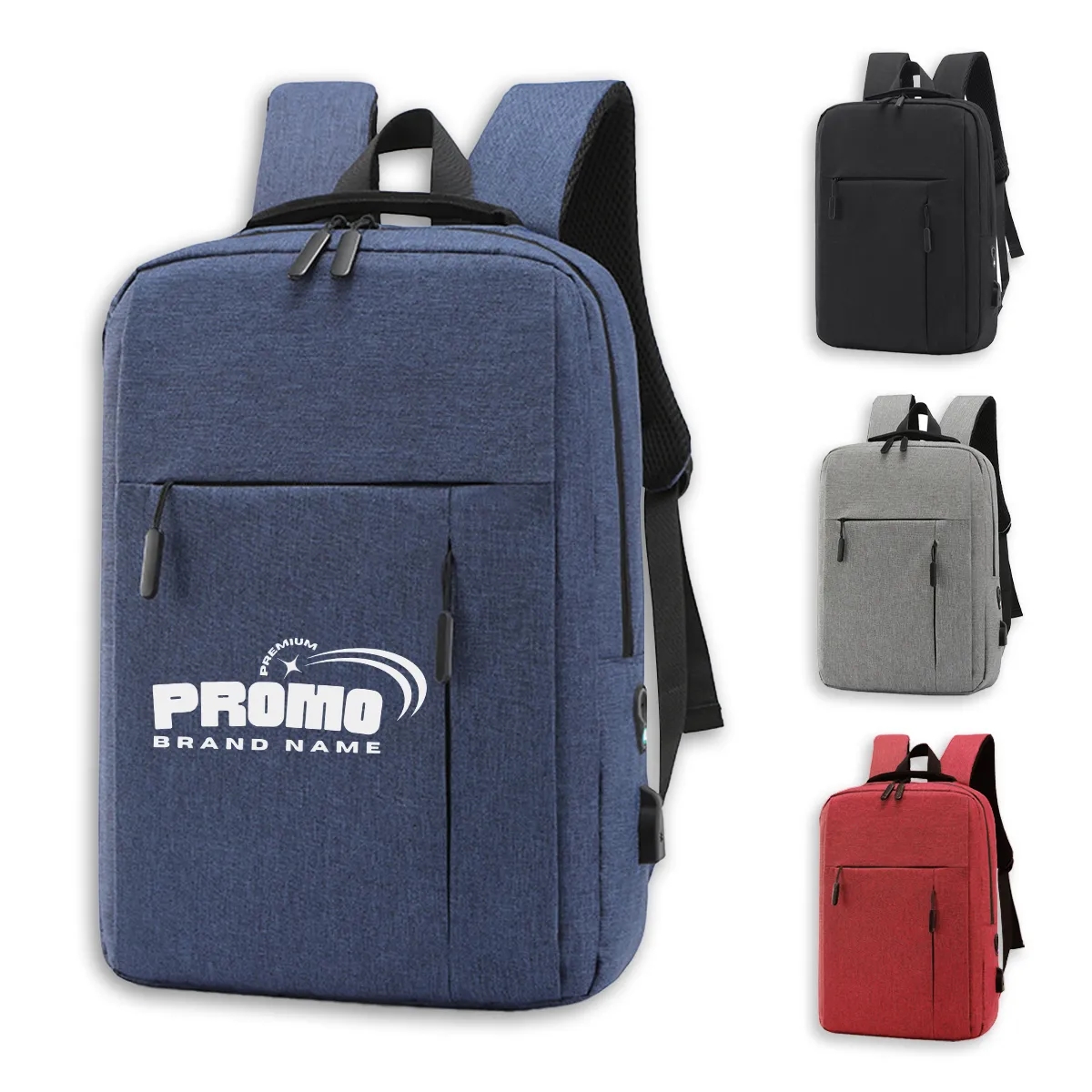 15.6 Inch Canvas Large Capacity Laptop Backpack with USB 6