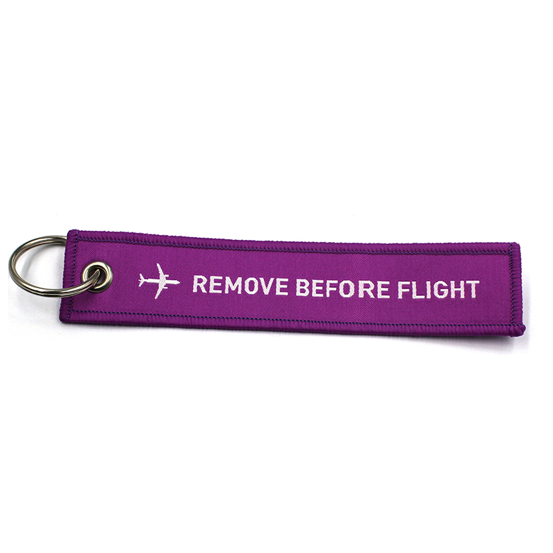 Embroidered Fabric Flight Key Tag 4