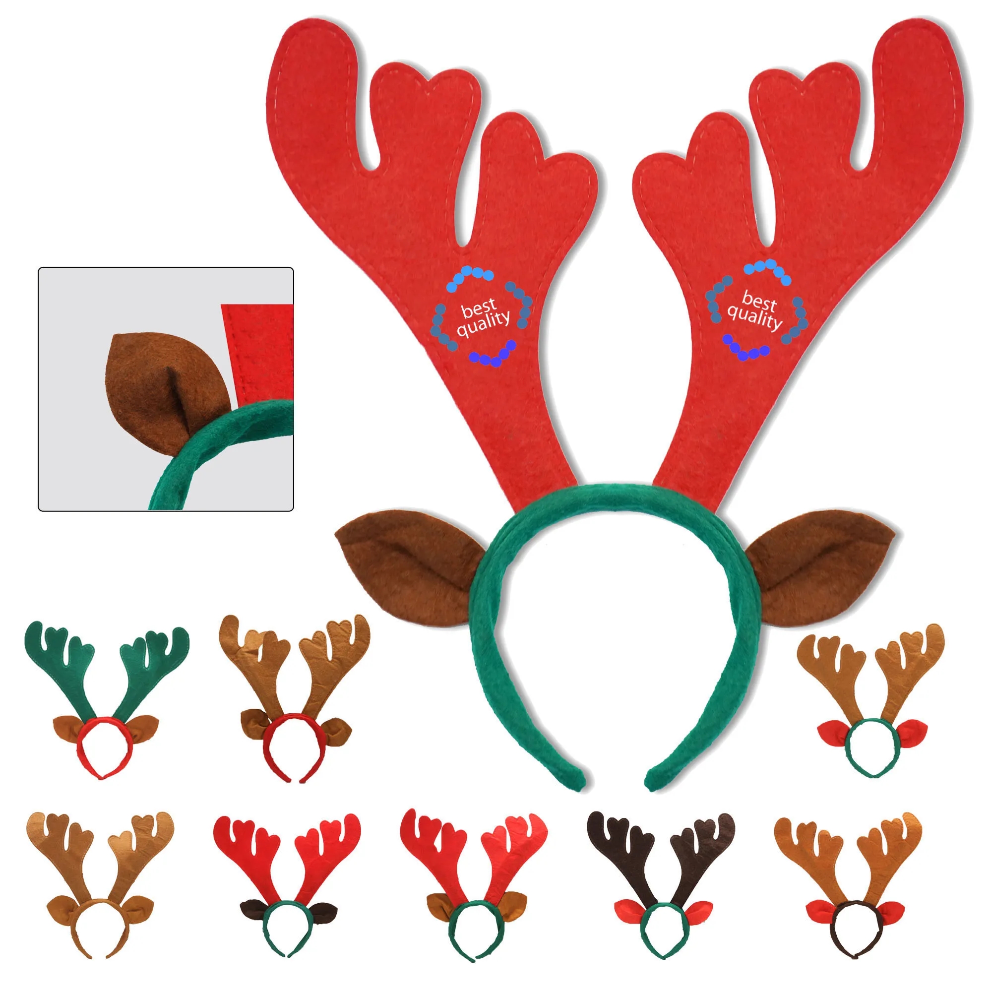 Full Color Christmas Reindeer Antler Headband 9