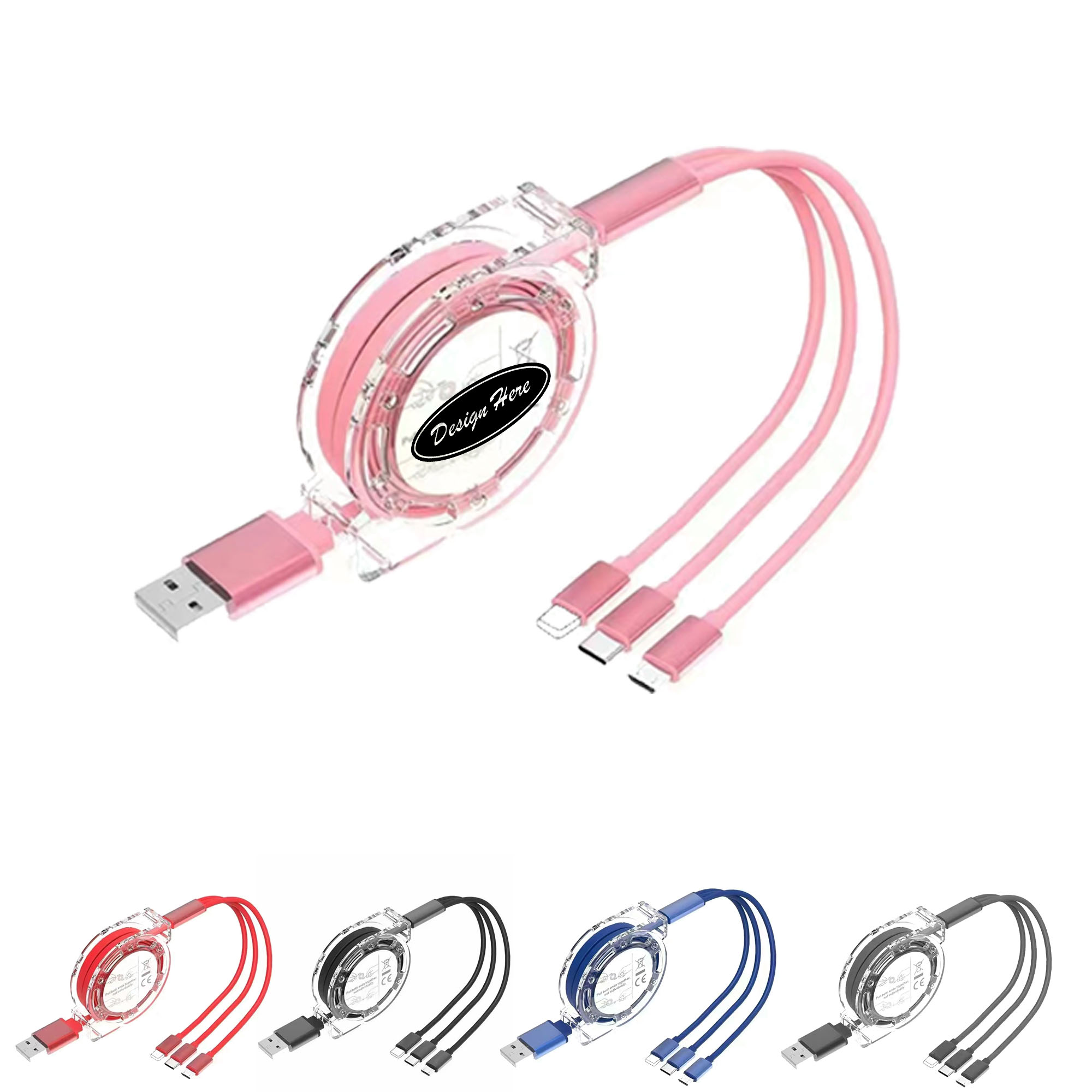 Reinforced 3-in-1 USB Charging Cable for Multiple Devices 1