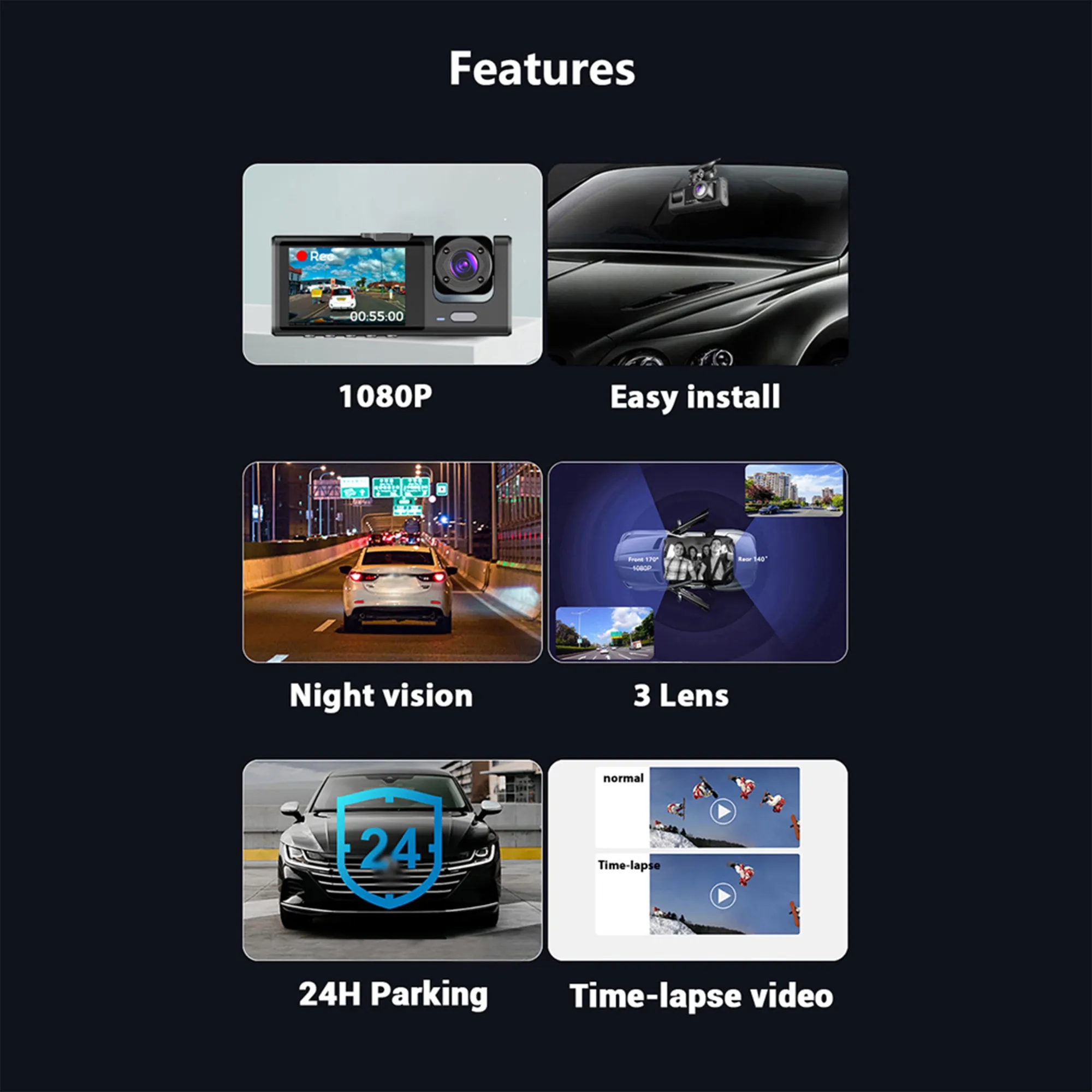 3 Way Dash Cam 3