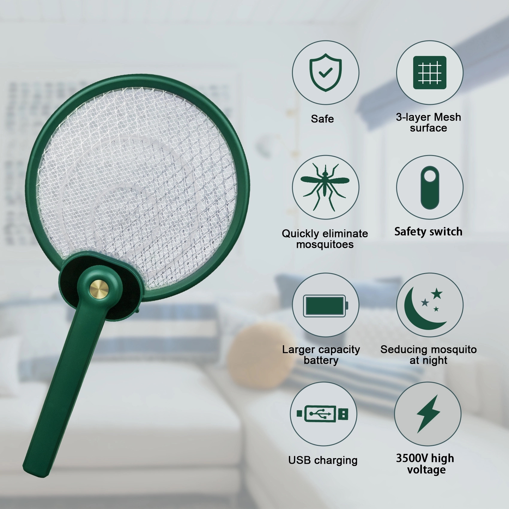 Foldable Mosquito Control Racket with Household Creativity 4