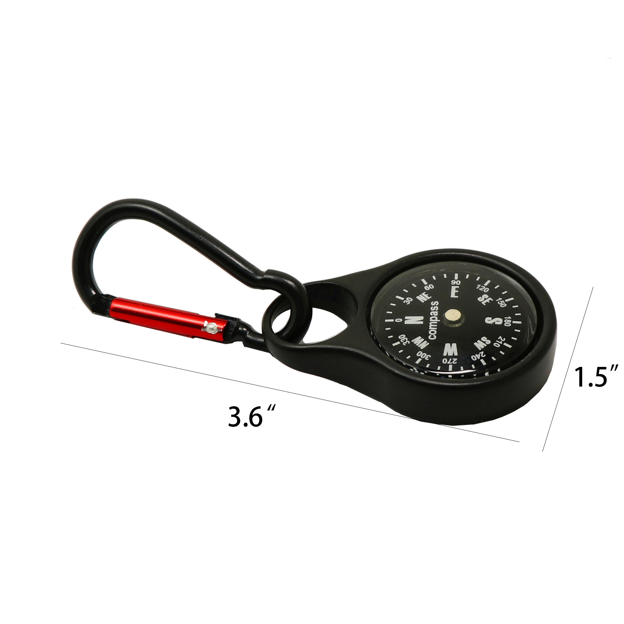 Metal Round Compass Carabiner Keychain 2