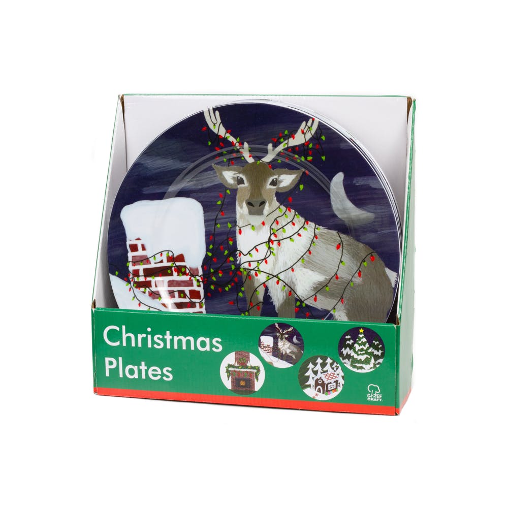 Christmas Plates - 4 Assorted Designs 13" 2