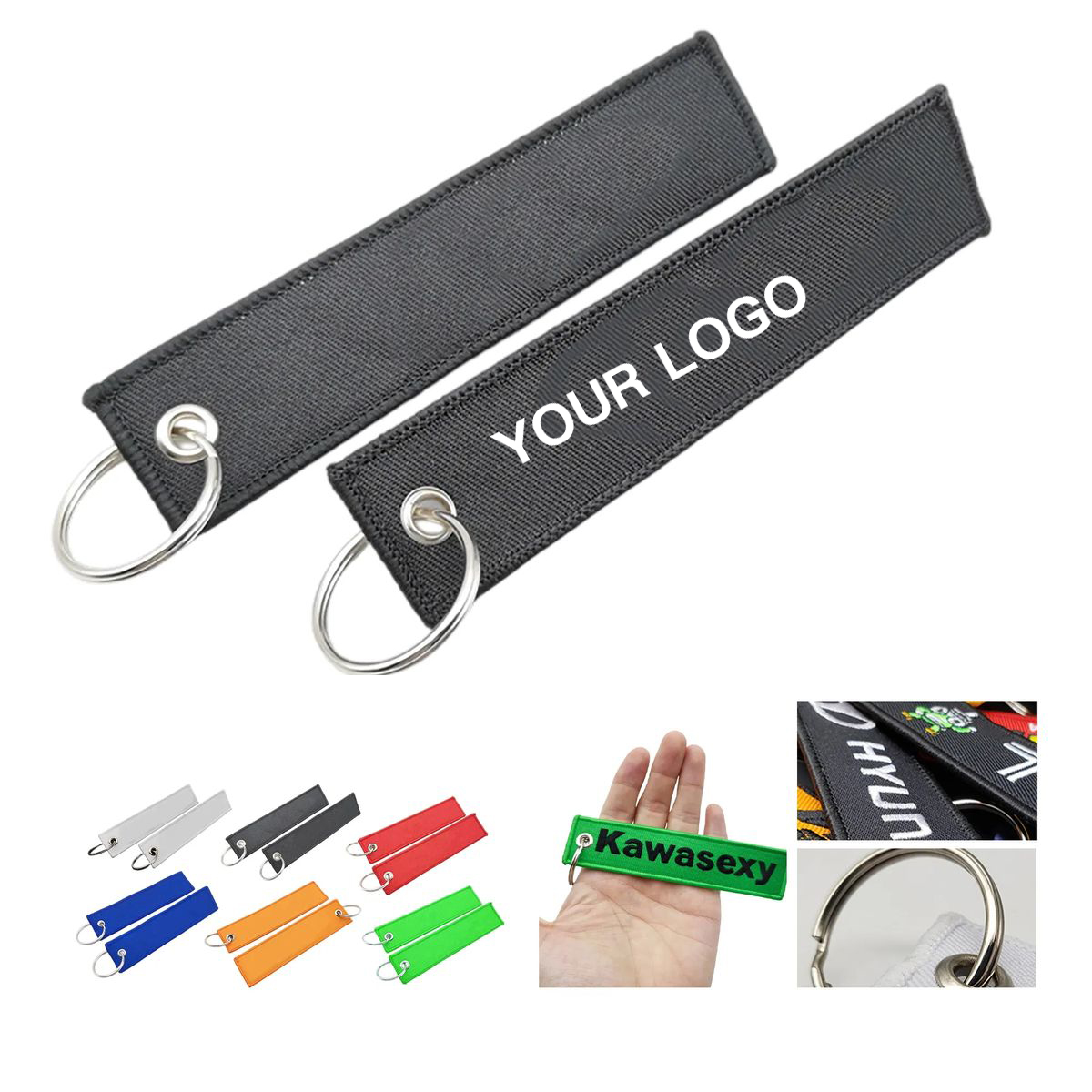Double Sided Woven Keychain Accessory Tag 1