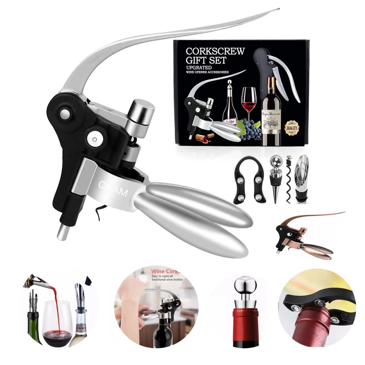5 Pcs Wine Bottle Opener Corkscrew Set 5