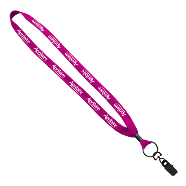 5/8" Polyester Shoelace Lanyard with Metal Crimp & Split-Ring 358