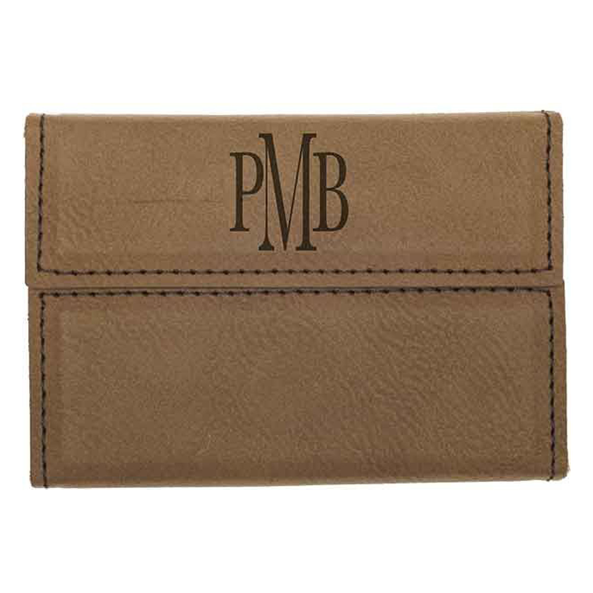 Dark Brown Leatherette Business Card Holder