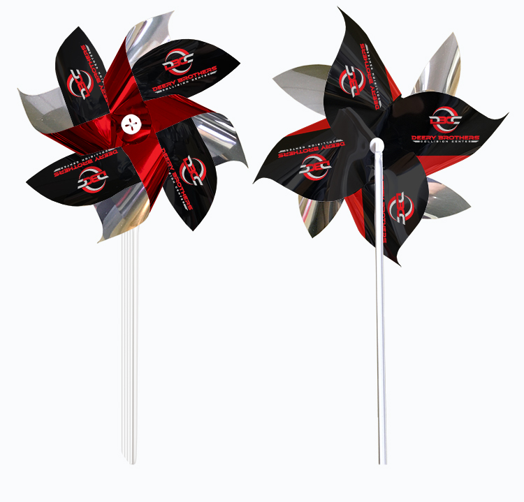 Pinwheel 4 - Silver Mylar with 7" diameter propellers