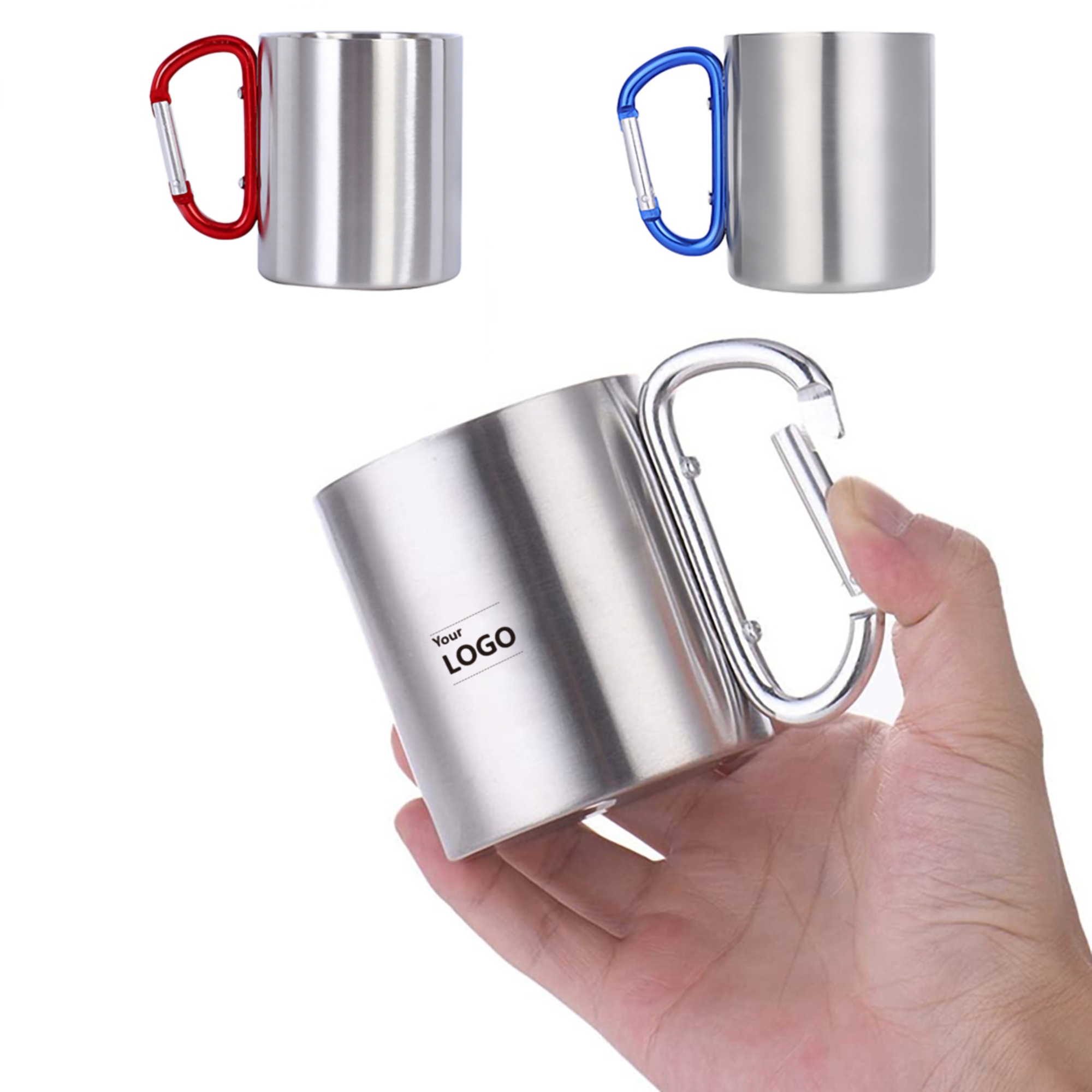 10 Oz. Stainless Steel Double Wall Insulated Mug w/Carabiner 2