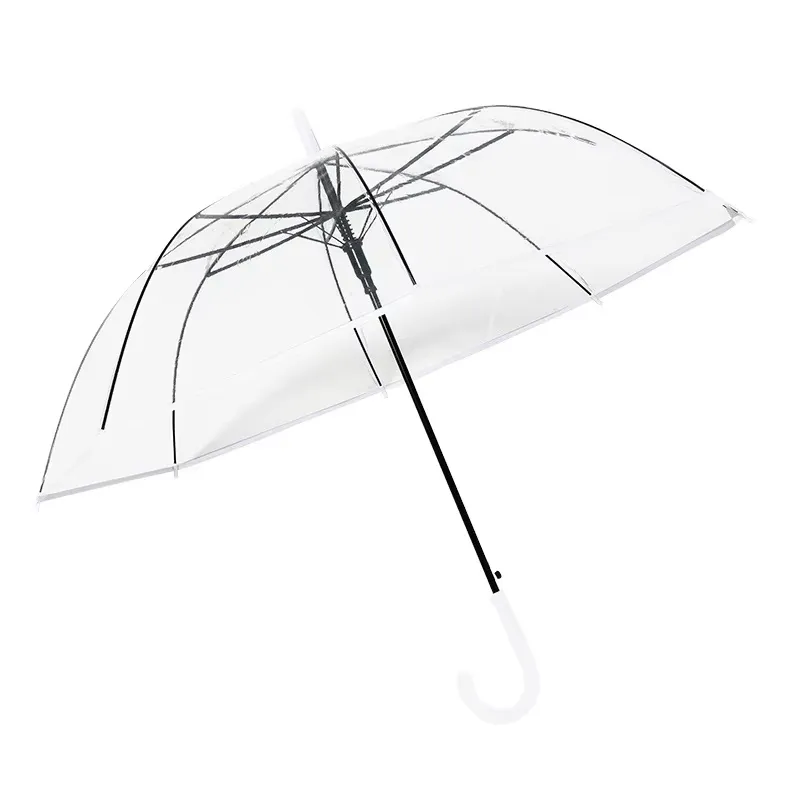 47" Arc Clear Bubble Dome Umbrella w/ Hook Handle 7