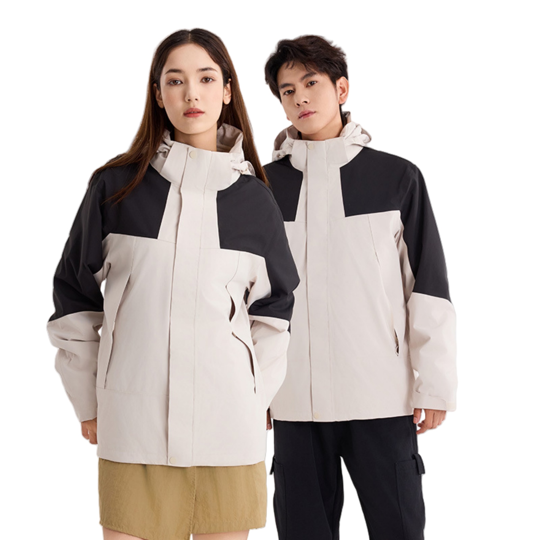 Unisex Double Layer SoftshellMoisture Wicking Jacket Rain Gear 2