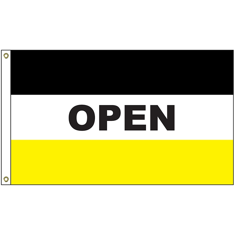 Open 3' x 5' Message Flag with Heading and Grommets 1