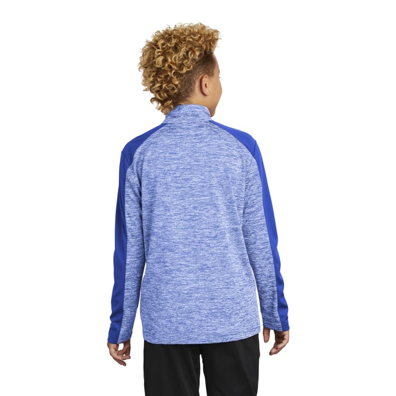 Sport-Tek Youth PosiCharge Electric Heather Colorblock 1/4-Zip Pullover. 2