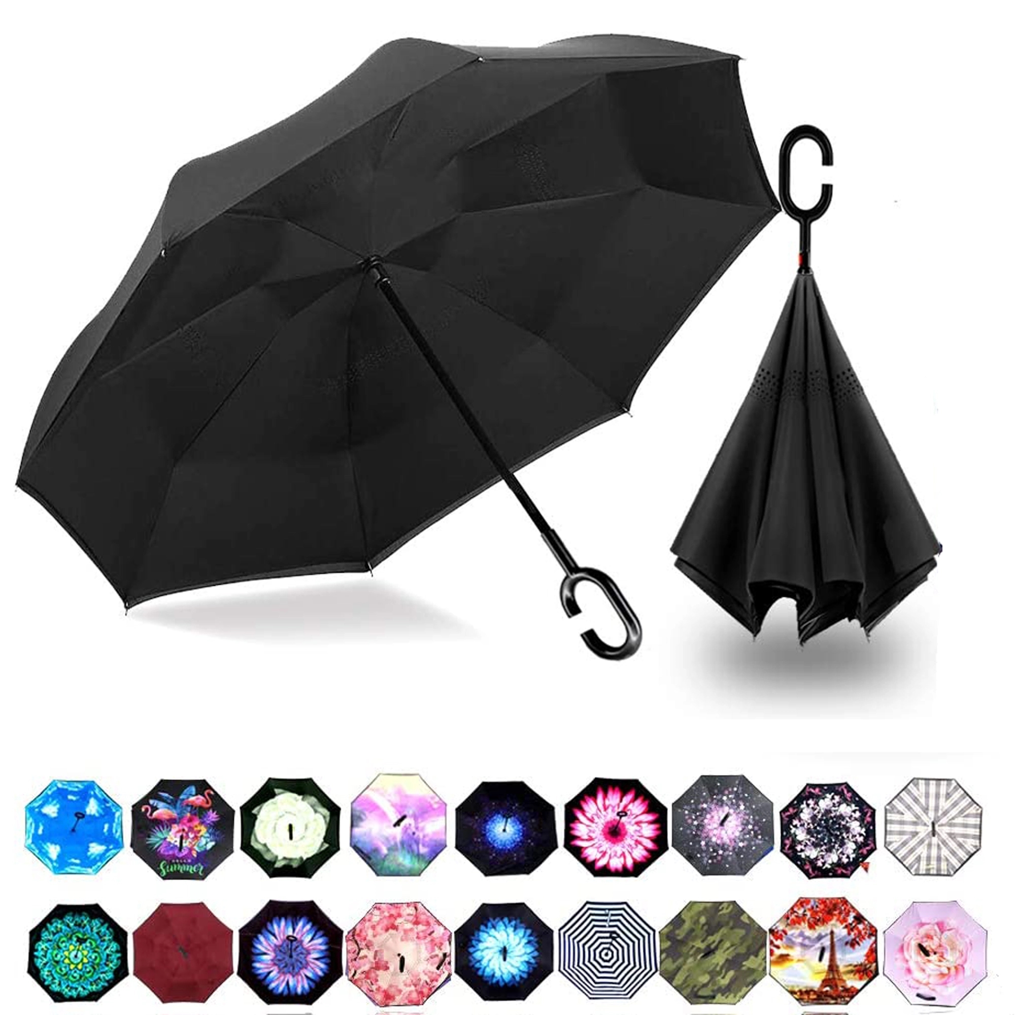 Windproof Double Layer Folding Inverted Umbrella 2