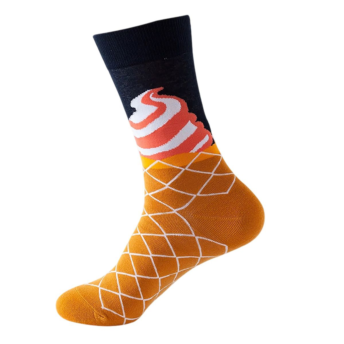 Cotton Crew Socks with Jacquard Pattern 39