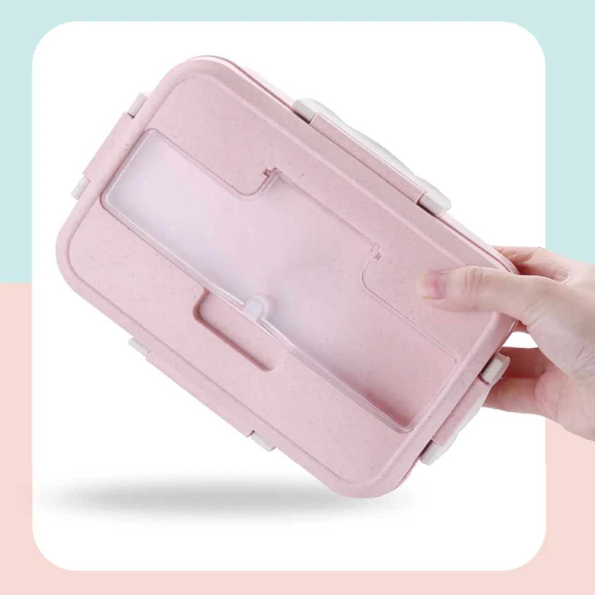 1L Thickened Portable Insulated Lunch Box (With Cutlery Set) 5