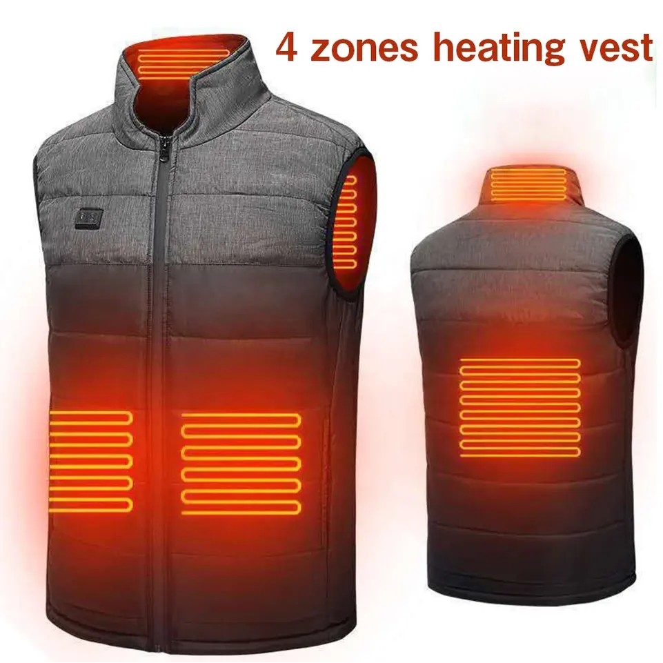 4 Areas Warming Heated Vest Electric USB Unisex 6