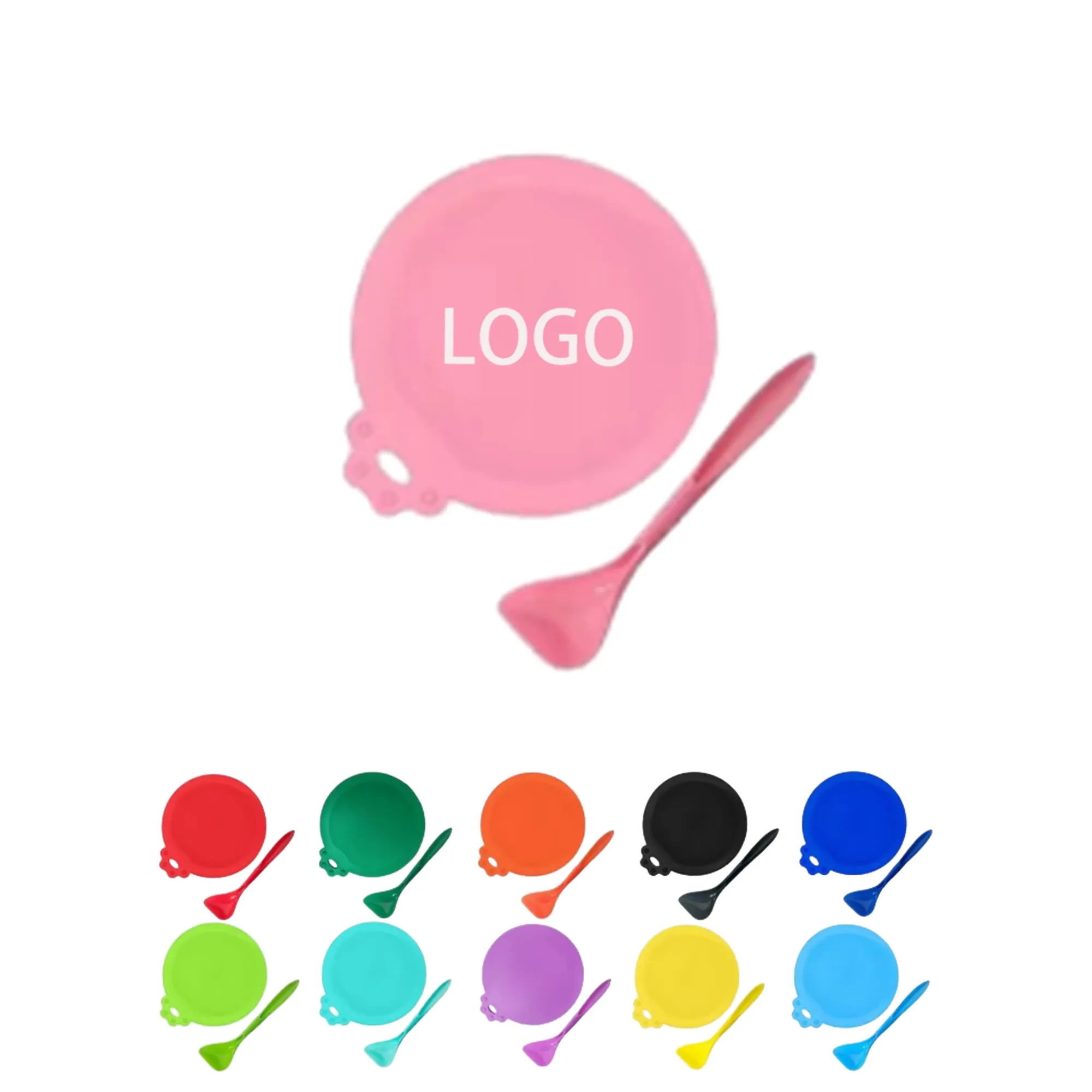 Three-In-One Silicone Food Can Lid With Spoon