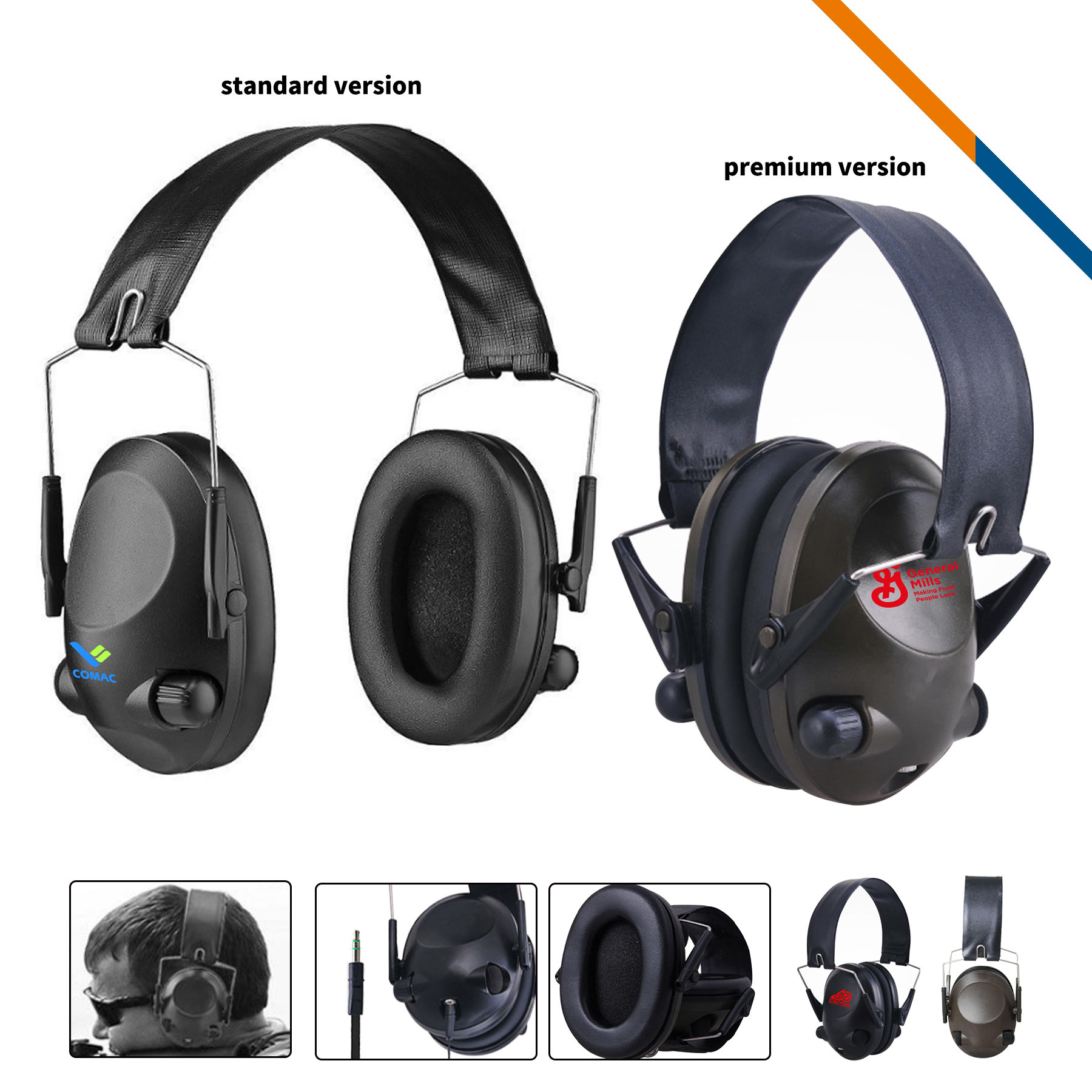 Clay Foldable Shooting Noise Reduction Earmuffs 3