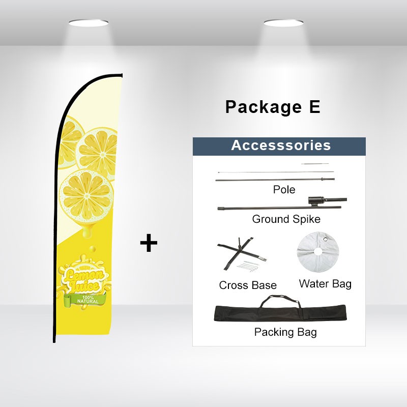 16ft Custom FEATHER FLAG Single Sided -Straight- PACKAGE "E" 4