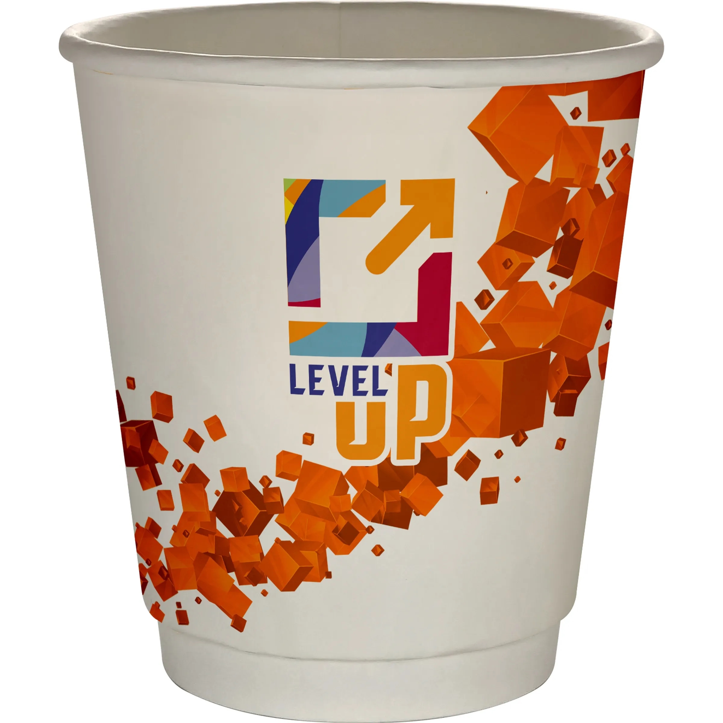 10 oz Full Color Floating Cubes Insulated Paper Cup 9