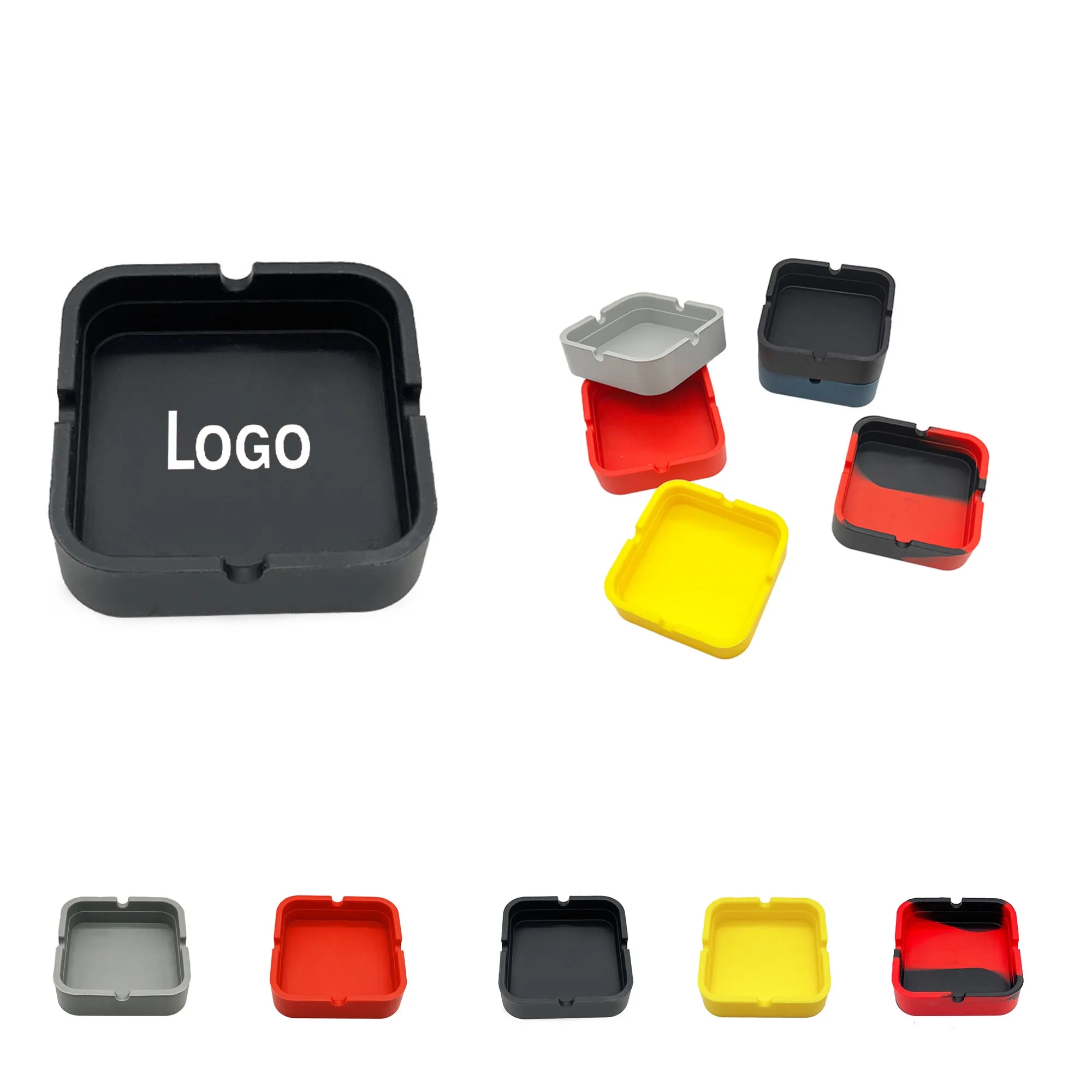 Square Silicone Ashtray for Cigarettes