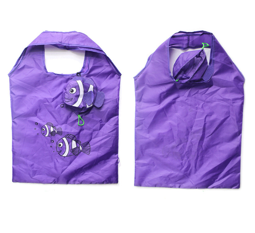 Nylon Cartoon Tropical Fish Tote Clown Fish Folding Shopping Bag 1
