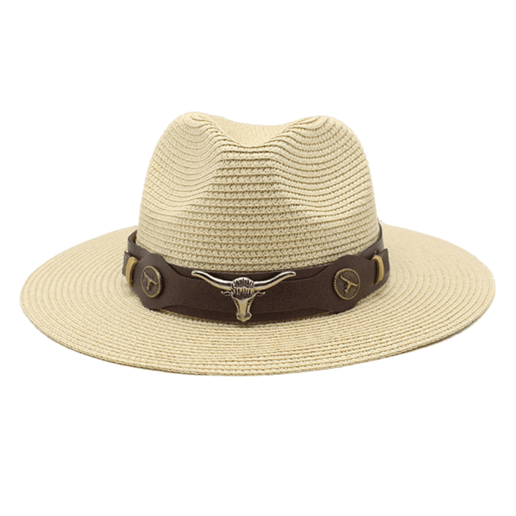 Men'S Jazz Summer Beach Sun Protective Straw Hat 2