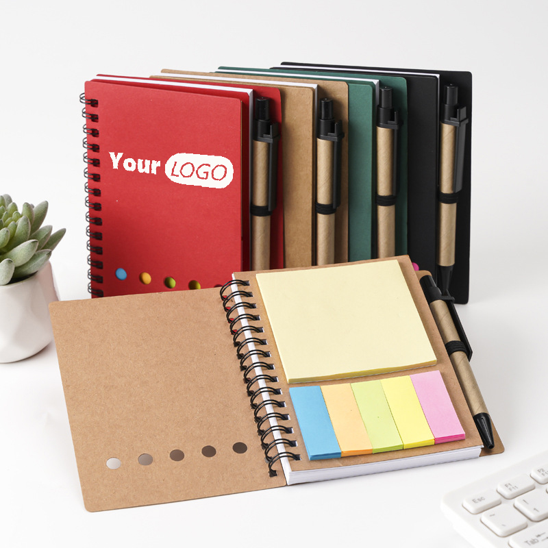 Spiral Notepad with Pen Memo Sticky Notes Custom Notebook and Pen Set 7