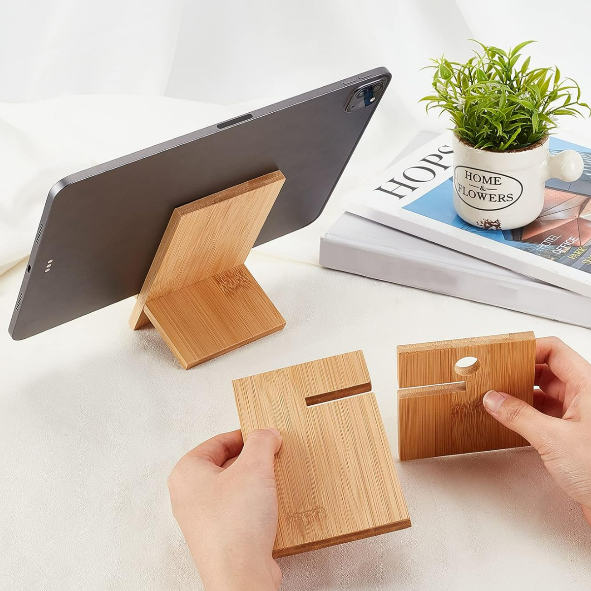 Detachable Bamboo Phone Stand for Desk Holder 3